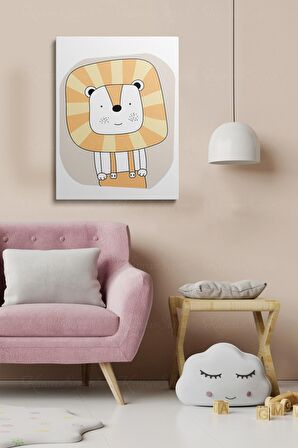 Erkek Ve Kız Çocuk Odaları İçin Dekoratif Soyut Desenli Figürlü Kanvas Çerçeve Çerçeveli Tablo