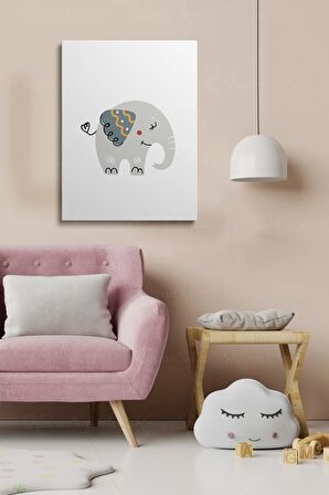 Erkek ve Kız Çocuk Odaları Için Dekoratif Soyut Desenli Figürlü Kanvas Çerçeve Çerçeveli Tablo