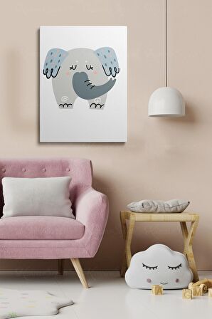 Erkek Ve Kız Çocuk Odaları İçin Dekoratif Soyut Desenli Figürlü Kanvas Çerçeve Çerçeveli Tablo