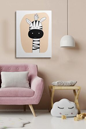 Erkek Ve Kız Çocuk Odaları Için Dekoratif Soyut Desenli Figürlü Kanvas Çerçeve Çerçeveli Tablo