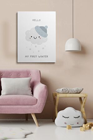 Çocuk Odaları Için Dekoratif Soyut Desenli Figürlü Kanvas Çerçeve Çerçeveli Tablo