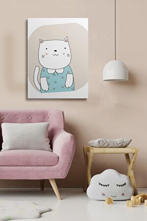 Erkek Ve Kız Çocuk Odaları Için Dekoratif Soyut Desenli Figürlü Kanvas Çerçeve Çerçeveli Tablo