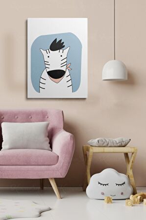 Erkek Ve Kız Çocuk Odaları Için Dekoratif Soyut Desenli Figürlü Kanvas Çerçeve Çerçeveli Tablo