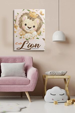 Erkek Ve Kız Çocuk Odaları Için Dekoratif Soyut Desenli Figürlü Kanvas Çerçeve Çerçeveli Tablo