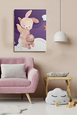 Erkek Ve Kız Çocuk Odaları Için Dekoratif Soyut Desenli Figürlü Kanvas Çerçeve Çerçeveli Tablo