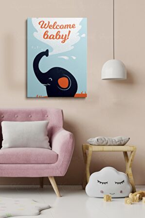 Erkek ve Kız Çocuk Odaları İçin Dekoratif Soyut Desenli Figürlü Kanvas Çerçeve Tablo