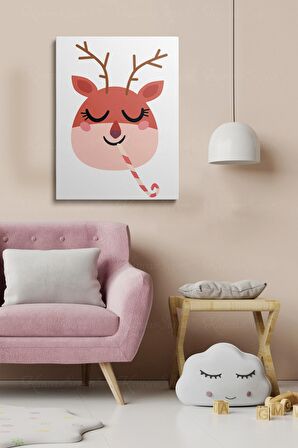 Çocuk Odaları Için Dekoratif Soyut Desenli Figürlü Kanvas Çerçeve Çerçeveli Tablo