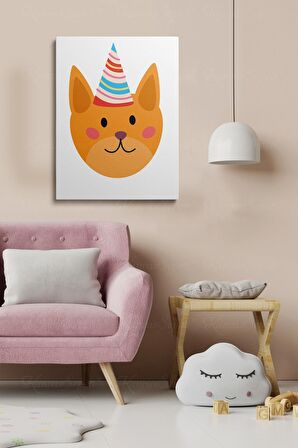 Erkek Ve Kız Çocuk Odaları İçin Dekoratif Soyut Desenli Figürlü Kanvas Çerçeve Çerçeveli Tablo