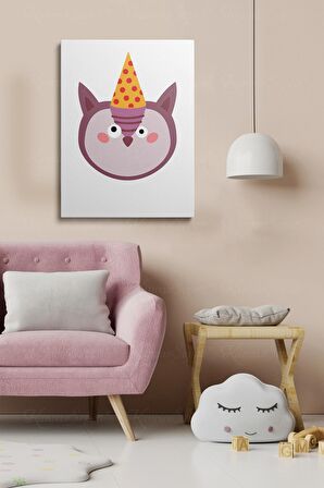 Erkek Ve Kız Çocuk Odaları İçin Dekoratif Soyut Desenli Figürlü Kanvas Çerçeve Çerçeveli Tablo