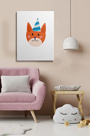 Erkek Ve Kız Çocuk Odaları Için Dekoratif Soyut Desenli Figürlü Kanvas Çerçeve Çerçeveli Tablo