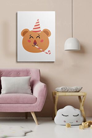 Erkek Ve Kız Çocuk Odaları Için Dekoratif Soyut Desenli Figürlü Kanvas Çerçeve Çerçeveli Tablo