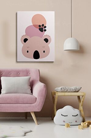 Erkek Ve Kız Çocuk Odaları Için Dekoratif Soyut Desenli Figürlü Kanvas Çerçeve Çerçeveli Tablo