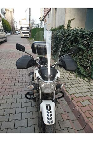 Bajaj V15 Ön Cam 2017-2018 Model İçin 57cm Şeffaf Renkli  4mm Orta Boylu