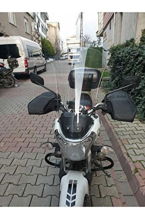 Bajaj V15 Ön Cam 2017-2018 Model İçin 57cm Şeffaf Renkli  4mm Orta Boylu