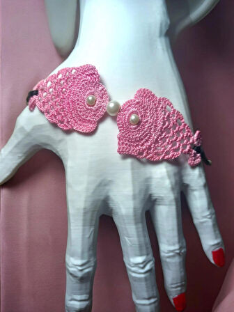 El Yapımı Etnik Otantik Aesthetic Soft Vibes Vintage Doğal İnci Boncuklu Hediyelik Pembe Renk Balık Bileklik