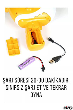 Oyuncak Şarjlı Balina Su Tabancası, Şişe Takılabilen 250ML Kapasite Havuz Deniz Göl Oyuncağı, Şarjlı