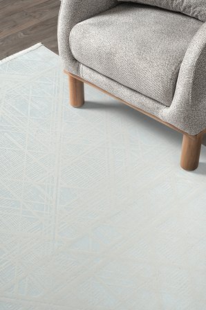 Bambum Serisi Bambu Saten Kadife Dokulu Kaymaz Taban Yıkanabilir Salon Mutfak Koridor Halısı 1001 BEYAZ