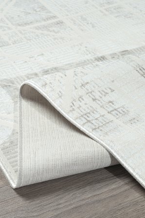 Bambum Serisi Bambu Saten Kadife Dokulu Kaymaz Taban Yıkanabilir Salon Mutfak Koridor Halısı 1001 Gri