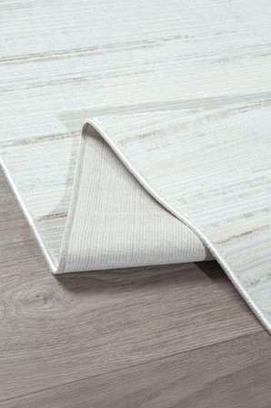 Bambum Soft Düz Desen Modern Bambu Saten Halı Kaymaz Taban Yıkanabilir Salon Mutfak Halısı 1002 BEJ