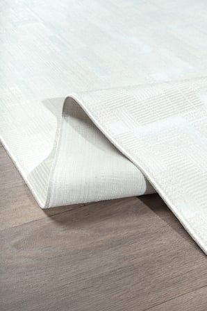 Bambum Serpme Desenli Saten Kadife Halı Modern Salon ve Koridor Halısı Kaymaz Tabanlı 1003 Beyaz