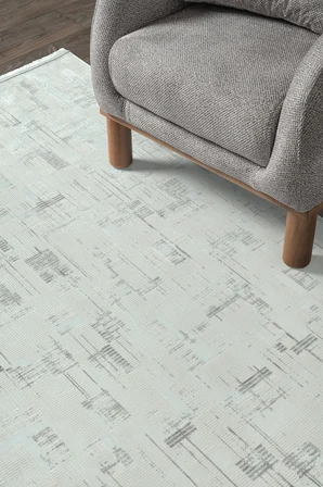 Bambum Vintage Serpme Desenli Saten Kadife Halı Modern Salon ve Koridor Halısı Kaymaz Tabanlı 1003 GRİ