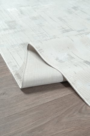 Bambum Vintage Serpme Desenli Saten Kadife Halı Modern Salon ve Koridor Halısı Kaymaz Tabanlı 1003 GRİ