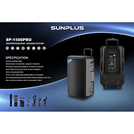SP-1500 Pro Bluetooth Professıonalspeaker System