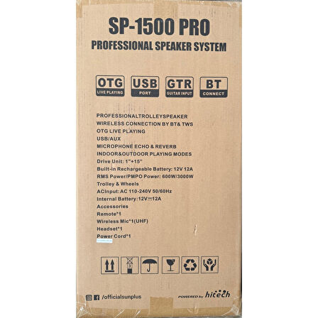 SP-1500 Pro Bluetooth Professıonalspeaker System