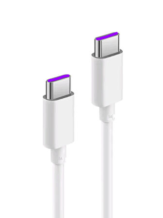 Matebook Ve Cep Telefonu Uyumlu Orijinal Usb-C to Usb-C Şarj Kablosu 5A 1.8M Kutusuz