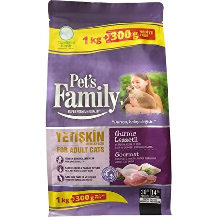 Pets Family Super Premium Gurme Lezzetli Yetişkin Kedi Maması 1300 G