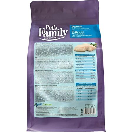 Pets Family Super Premium Balıklı Yetişkin Kedi Maması 1300 G