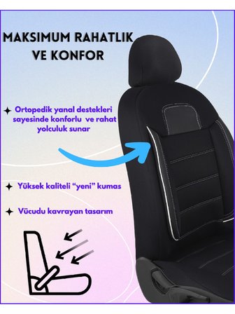Volkswagen Passat B8 Araçlara Uyumlu Tam Takım Basic B Model Oto Koltuk Kılıfı Seti