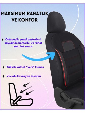 Volkswagen Passat B5 Araçlara Uyumlu Tam Takım Basic K Model Oto Koltuk Kılıfı Seti