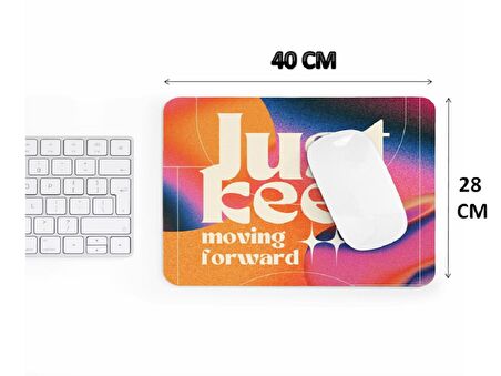  "Sadece İlerlemeye Devam Et"  Motivasyon Baskılı Oyuncu Mousepad