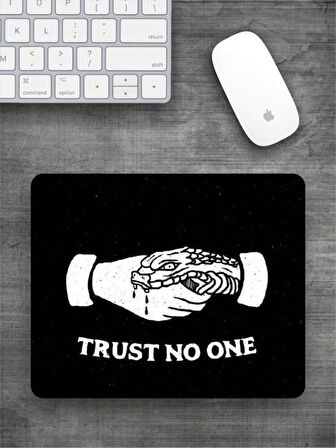 TRUST NO ONE Baskılı Dikdörtgen Mouse Pad BSKBZR