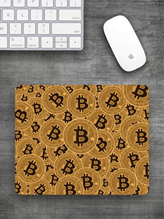 BITCOIN Baskılı Dikdörtgen Mouse Pad BSKBZR