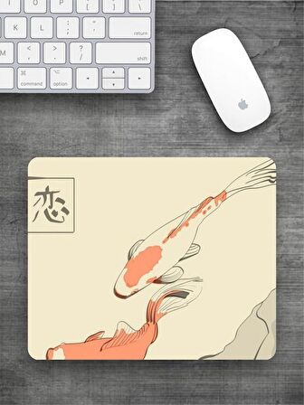 JAPON BALIĞI Baskılı Dikdörtgen Mouse Pad BSKBZR