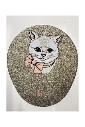 Kitty Kedi Bilek Destekli Mouse Pad Oval -