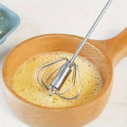 Pratik Paslanmaz Çelik Küçük Basmalı Otomatik Çırpıcı Metal Çırpıcı 1 Adet Uzunluk 27cm