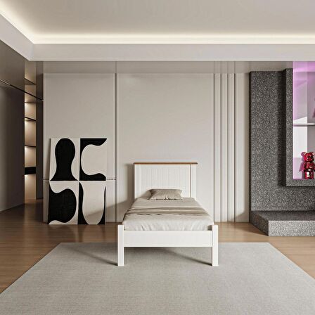 Batı Çocuk ve Genç Odası 90x190 Soft Beyaz Karyola