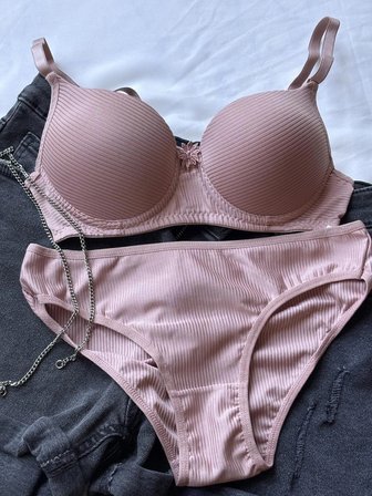 Kahve Renk Destekli Push-Up Sütyen Takımı – Mikro Kumaş Hafif Dolgulu 75-95