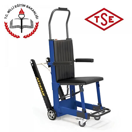 Aktaran A1 Paletli Merdiven İnme Çıkma Cihazı | MEB Onaylı, CE ve TSE Belgeli, Paslanmaz Çelik Şase