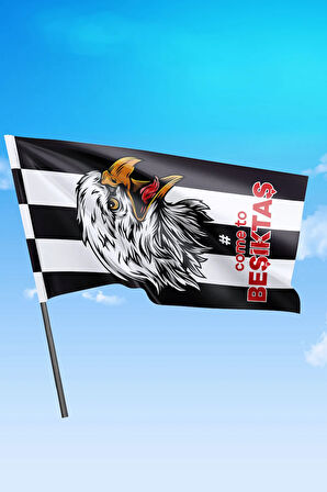 Sopalı Taraftar Bayrak (COME TO) Beşiktaş 70x100 Cm