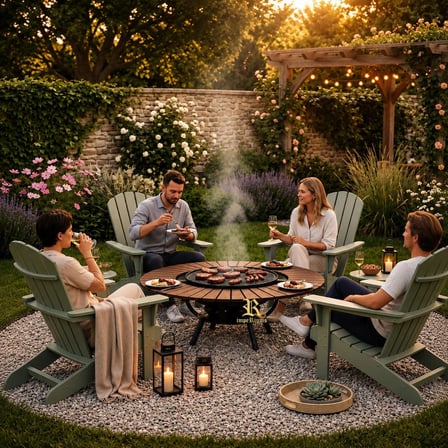 BAZZ360 360° Masalı Kapaklı Kömürlü Barbekü Mangal – 55 cm Izgara, Termometreli, 92 cm Yükseklik, 120 cm Masa