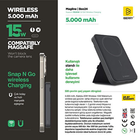 IBERRY MAGLINE B5000 WIRELESS 5.000 mAh Powerbank