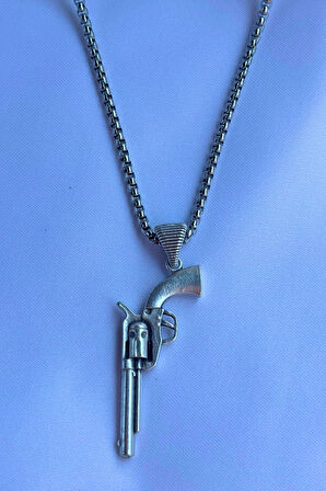 Tabanca El İşçiliği Paslanmaz Çelik Zincir Erkek Kolye