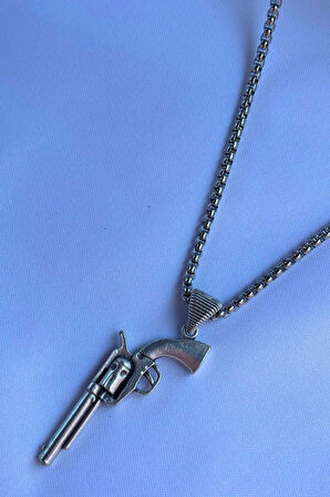 Tabanca El İşçiliği Paslanmaz Çelik Zincir Erkek Kolye