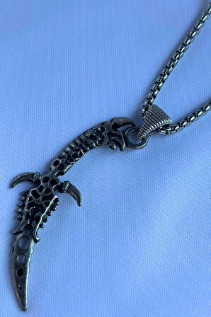 Hançer El İşçiliği Paslanmaz Çelik Zincir Erkek Kolye