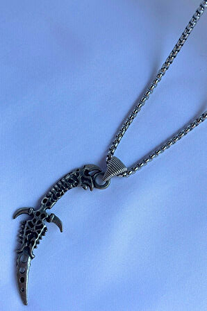 Hançer El İşçiliği Paslanmaz Çelik Zincir Erkek Kolye