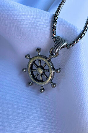 Dümen El İşçiliği Paslanmaz Çelik Zincir Erkek Kolye